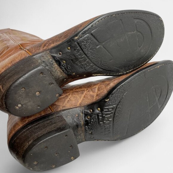 Justin Men's Western Boots Vintage Elephant Exotic Leather Cowboy 8.5 D - Picture 10 of 14